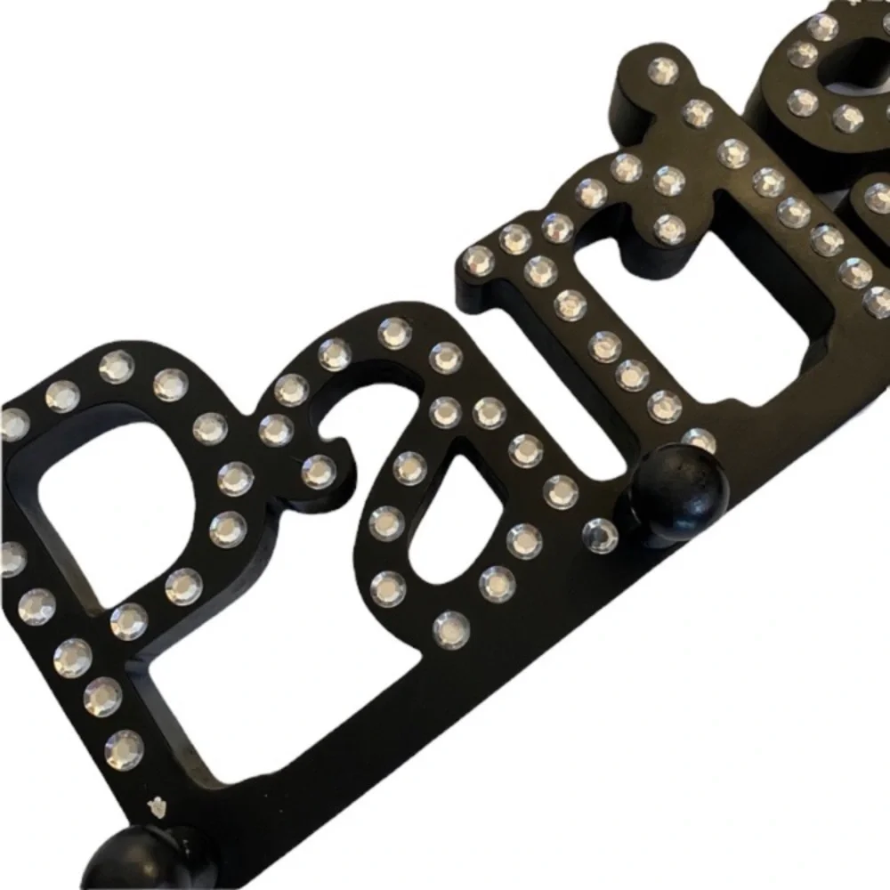 Paris Wall Hook Sparkling Hanger Organizer Jewelry Lingerie Rhinestone Gem Black